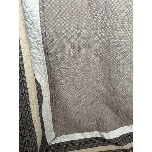New Brown Lightweight Quilt large 120x120 King bedding mitered Border + 2 shams - Picture 7 of 11